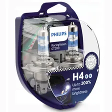 Лампы Philips Racing Vision GT200 +200% H4 3700K